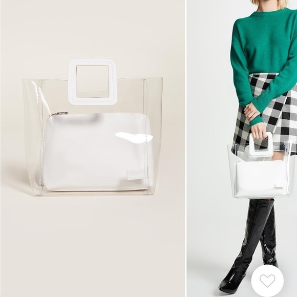 STAUD Handbags - Staud Shirley Bag in Clear/White